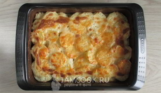 картошка со сливками и сыром в духовке