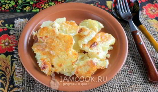 картошка со сливками и сыром в духовке