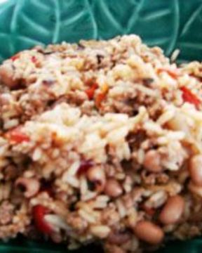 Кокосовый рис с горохом по-карибски