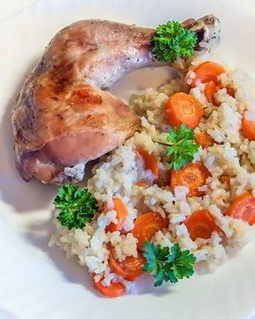 Ленивый рис с курицей