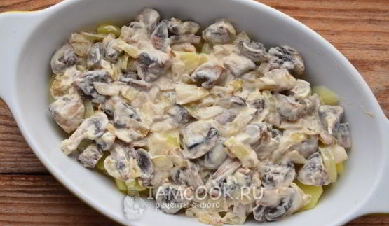 постная картошка с грибами в духовке