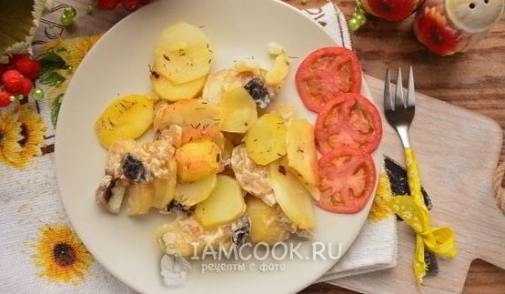 постная картошка с грибами в духовке