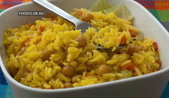 постный рис с овощами и нутом