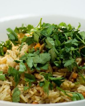 Рис с апельсином и курицей