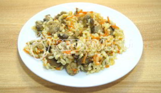 рис с грибами