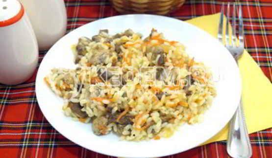 рис с грибами