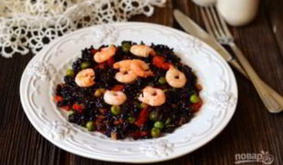 рис с овощами и креветками