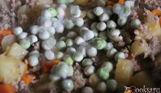 рис с овощами и мясным фаршем