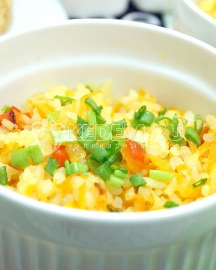 Рецепт риса с овощами на сковороде
