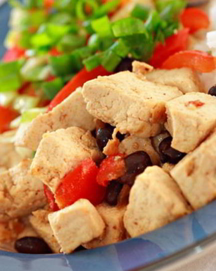 Рецепт риса с сыром тофу и зеленой фасолью