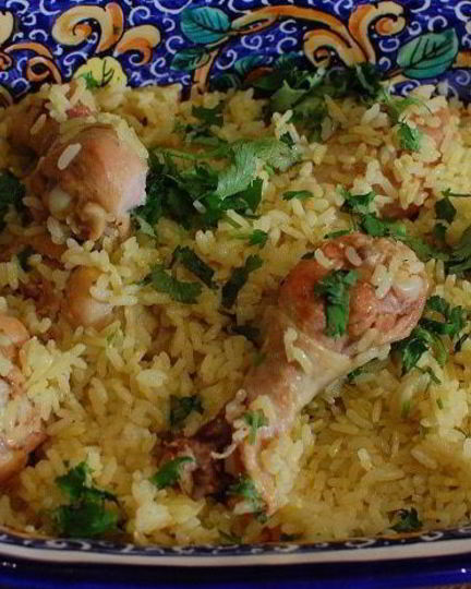 Рецепт риса с цыпленком и пряностями