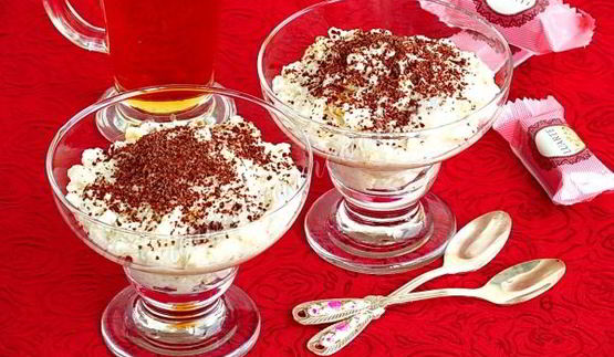 рис со взбитыми сливками