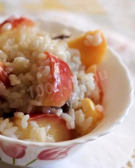 Рецепт сладкого риса с яблоками