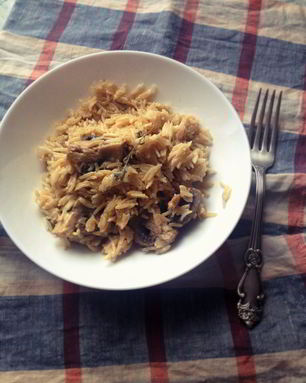 Сливочный рис с шампиньонами и орегано