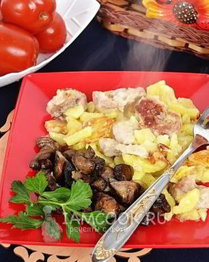 Жареная картошка с мясом в мультиварке