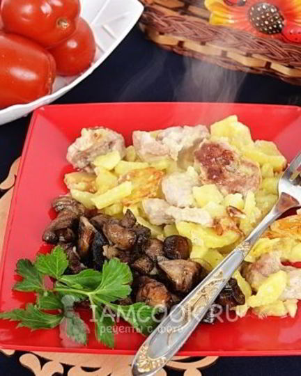 Рецепт жареной картошки с мясом в мультиварке