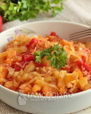 Жареная картошка с помидорами