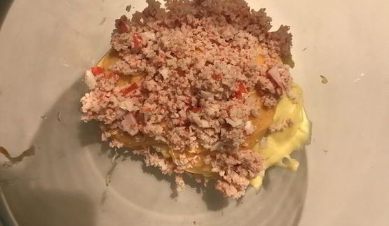 картофельное пюре с крабовым мясом