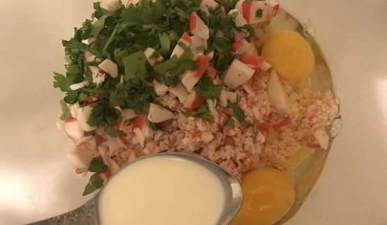 картофельное пюре с крабовым мясом