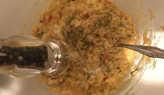 картофельное пюре с крабовым мясом