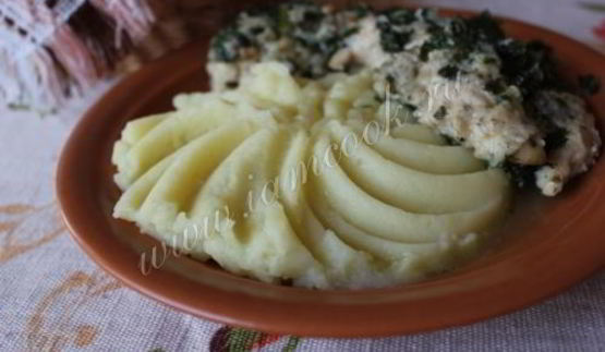 картофельное пюре с печеным чесноком