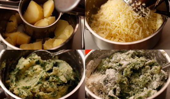 картофельные клецки со шпинатом