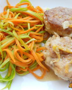 Котлеты из кролика с овощными спагетти