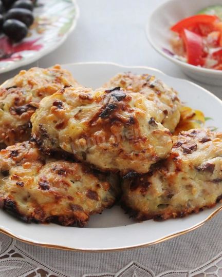 Рецепт котлет с грибами и сыром в духовке куриные