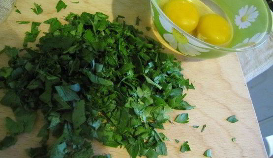 котлеты с зеленью