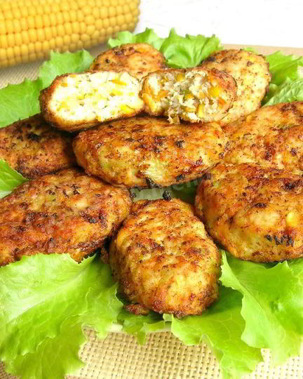 Рецепт куриных котлет с кукурузой по-гавайски