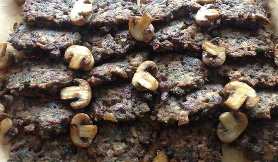 рубленые котлеты из куриной печени и грибов