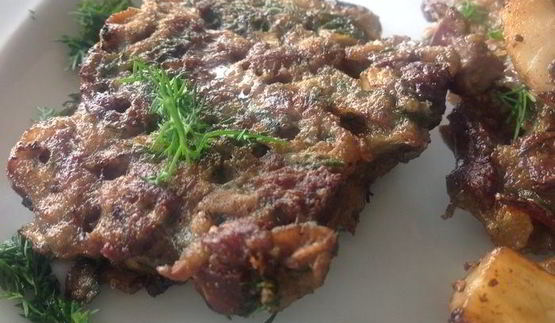 рубленые котлеты из куриной печени и грибов
