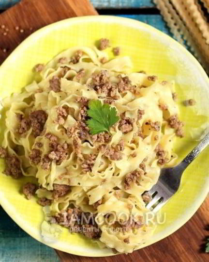 Рецепт лапши с фаршем