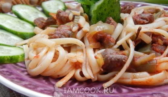 лапша с говядиной