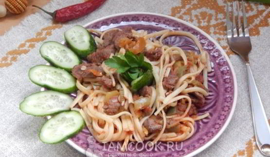 лапша с говядиной