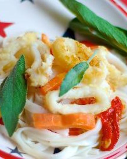 Рецепт лапши с кальмарами