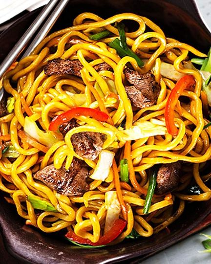 Рецепт лапши вок со свининой и овощами