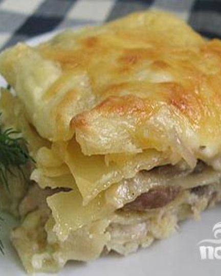 Рецепт лазаний с курицей и грибами