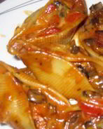 Фаршированные макароны ракушки с грибами
