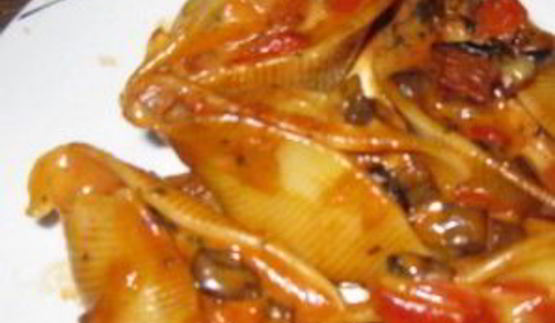 фаршированные макароны ракушки с грибами