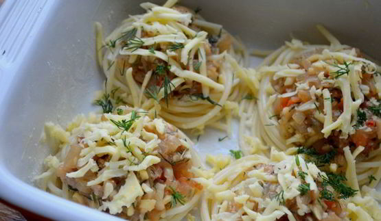 гнездышки из спагетти