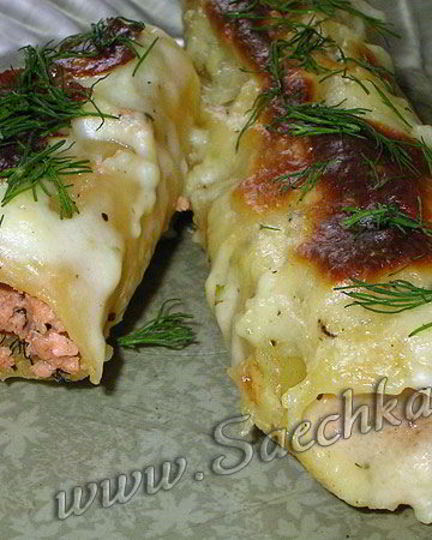 Рецепт каннеллонь с рыбой