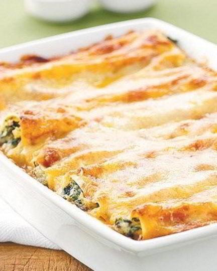 Рецепт пасты каннеллони с овощами с сыром и соусом бешамель
