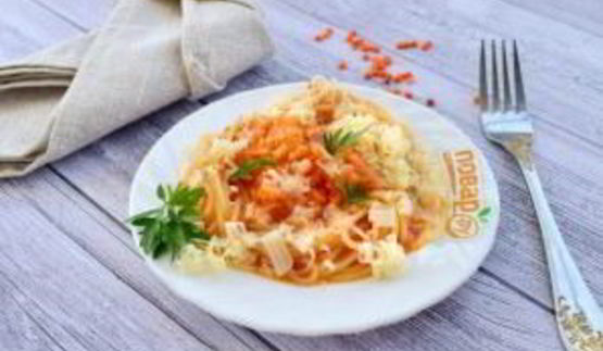 паста с чечевицей и морковью