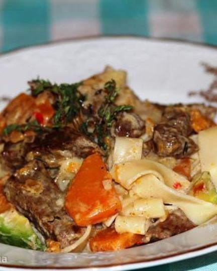 Рецепт пасты с говядиной и тыквой