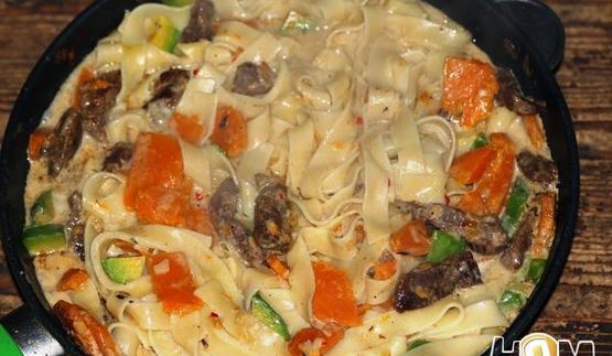 паста с говядиной и тыквой