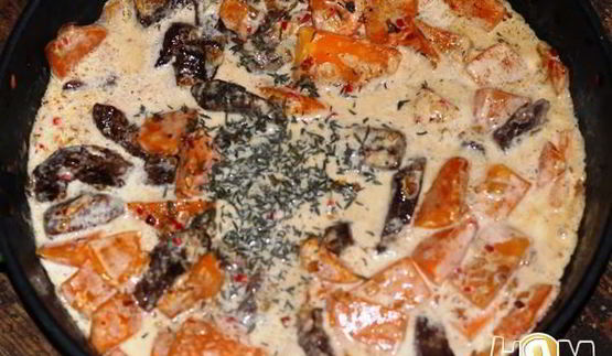 паста с говядиной и тыквой