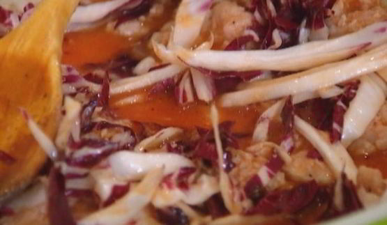 паста с колбасками и радиккио