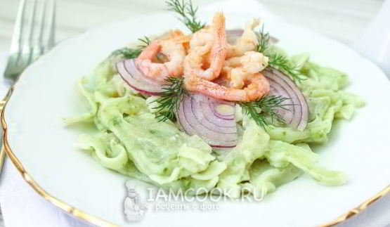 паста с креветками в сливочном соусе