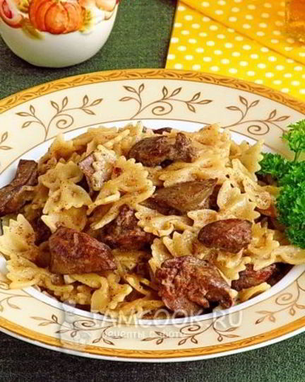 Рецепт пасты с куриной печенью в мультиварке